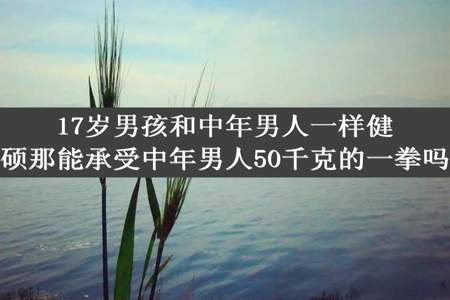 17岁男孩和中年男人一样健硕那能承受中年男人50千克的一拳吗