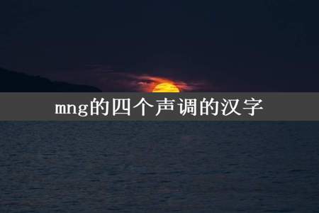 mng的四个声调的汉字