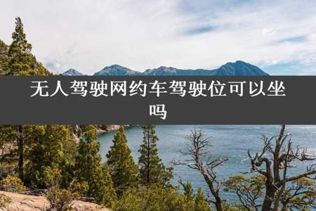 无人驾驶网约车驾驶位可以坐吗