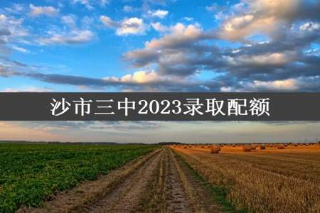 沙市三中2023录取配额