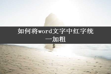 如何将word文字中红字统一加粗