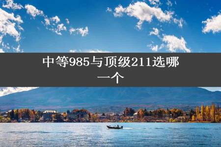 中等985与顶级211选哪一个