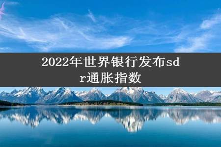 2022年世界银行发布sdr通胀指数