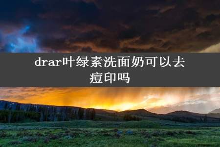 drar叶绿素洗面奶可以去痘印吗