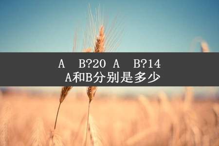 A➕B?20 A➖B?14 A和B分别是多少