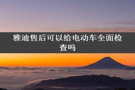 雅迪售后可以给电动车全面检查吗