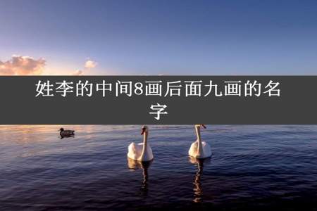 姓李的中间8画后面九画的名字