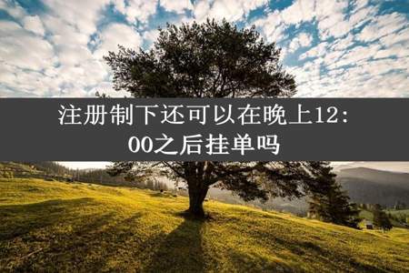 注册制下还可以在晚上12:00之后挂单吗