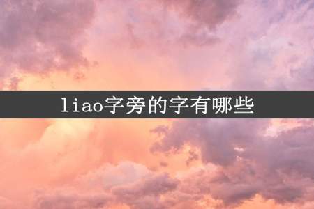 liao字旁的字有哪些