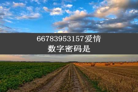 66783953157爱情数字密码是