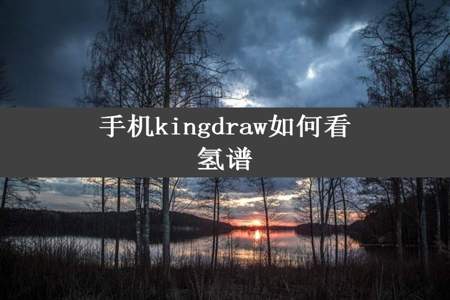 手机kingdraw如何看氢谱