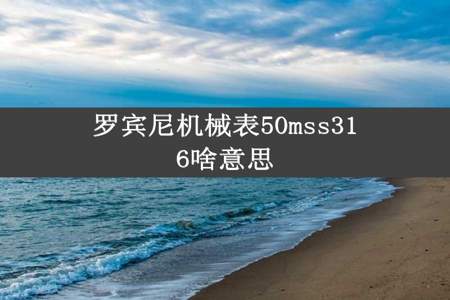 罗宾尼机械表50mss316啥意思