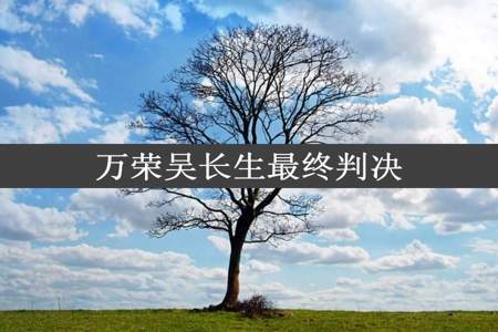 万荣吴长生最终判决