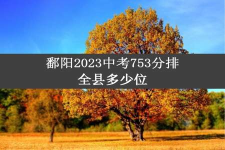 鄱阳2023中考753分排全县多少位