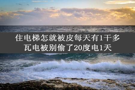 住电梯怎就被皮每天有1干多瓦电被别偷了20度电1天