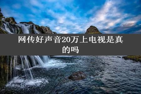 网传好声音20万上电视是真的吗