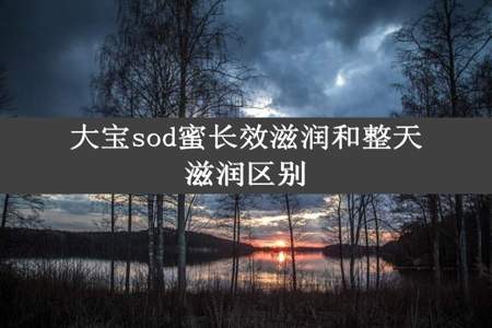 大宝sod蜜长效滋润和整天滋润区别