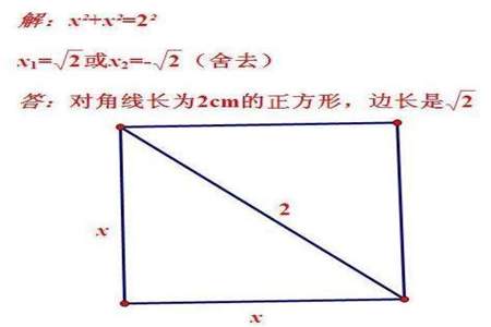 知道正方形形面积，如何求对角线