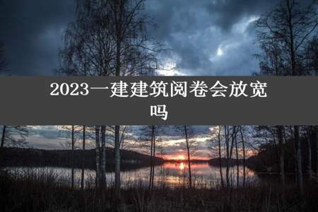 2023一建建筑阅卷会放宽吗