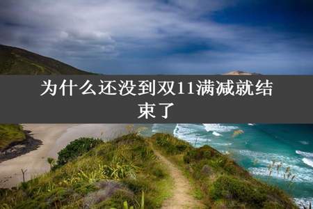 为什么还没到双11满减就结束了