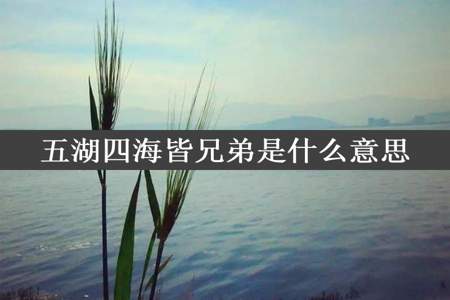 五湖四海皆兄弟是什么意思