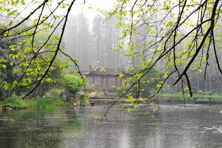 要是下起蒙蒙细雨日月潭好像披上轻纱仿写