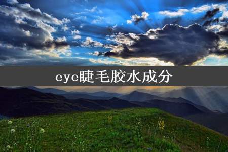 eye睫毛胶水成分