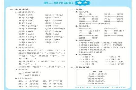 一年级语文中考必背知识点