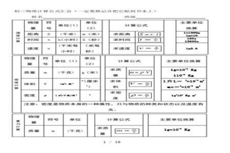 物理公式中的单位换算