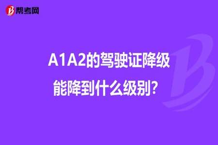 60岁a1a2驾照自动降级到什么级别