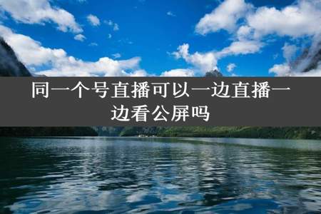 同一个号直播可以一边直播一边看公屏吗