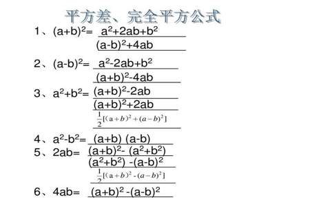 多项式的完全平方公式是什么