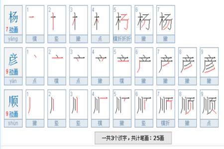 来顺笔画顺序