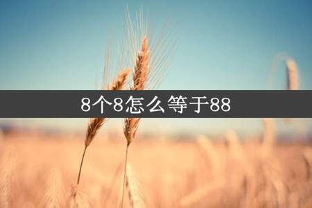 8个8怎么等于88