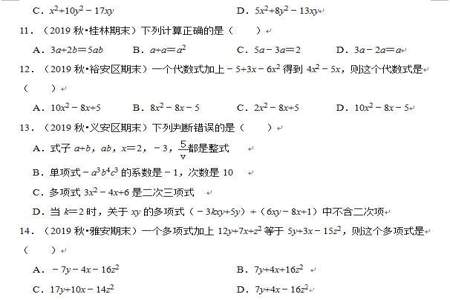 用整式计算什么意思