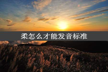 柔怎么才能发音标准