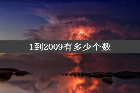 1到2009有多少个数