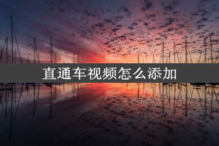 直通车视频怎么添加